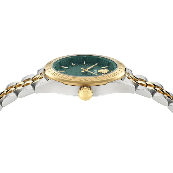 Versace V-Code Two-tone Stainless Steel Green Dial Quartz Watch for Ladies - VE8I00424 - Image 3
