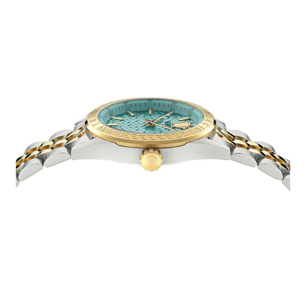 Versace V-Code Two-tone Stainless Steel Tiffany Blue Dial Quartz Watch for Ladies - VE8I00524 - Image 3