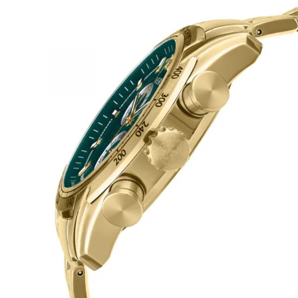 Versace V-Ray Gold Stainless Steel Green Dial Chronograph Quartz Watch for Gents - VE2I00621 - Image 2