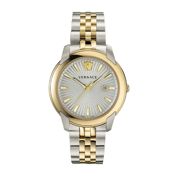 Versace V-Urban Two-tone Stainless Steel Grey Dial Quartz Watch for Gents - VELG 00519