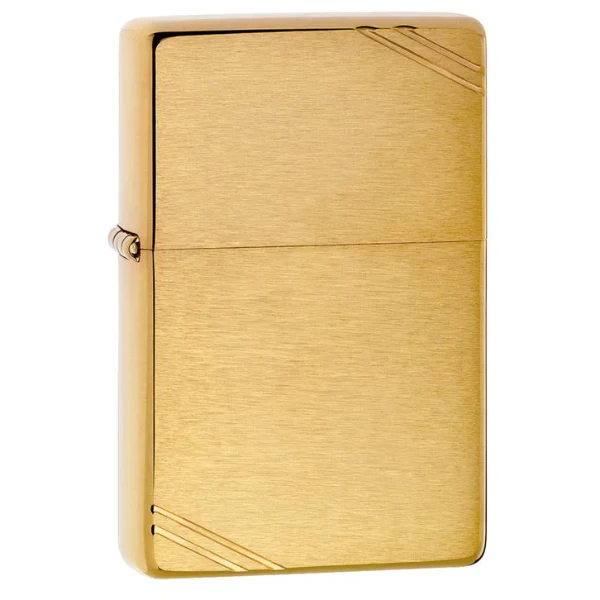 Zippo Brushed Brass Vintage With Slashes Lighter