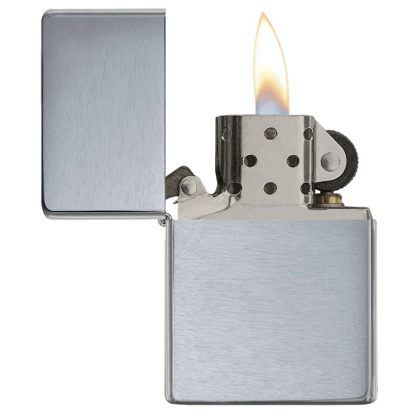 Zippo Brushed Chrome Vintage Lighter - Image 2