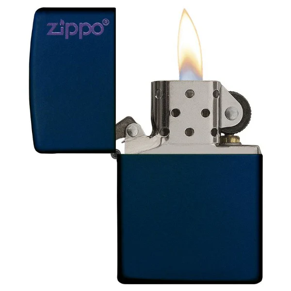 Zippo Classic Navy Matte Zippo Logo Lighter - Image 2