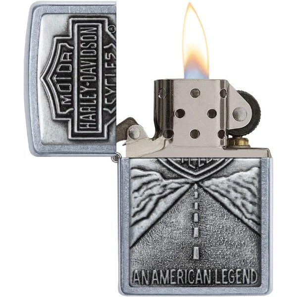 Zippo Genuine 20229-207H-D Harley Davidson Shield American Legend Chrome Lighter - Image 2