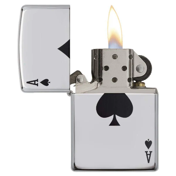 Zippo Lucky Ace High Polish Chrome Lighter - Image 2