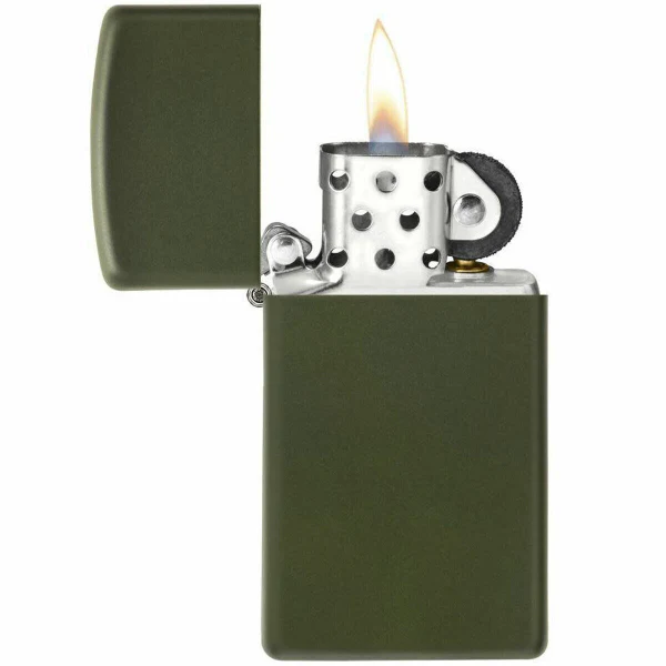 Zippo Slim Green Matte Lighter - Image 2