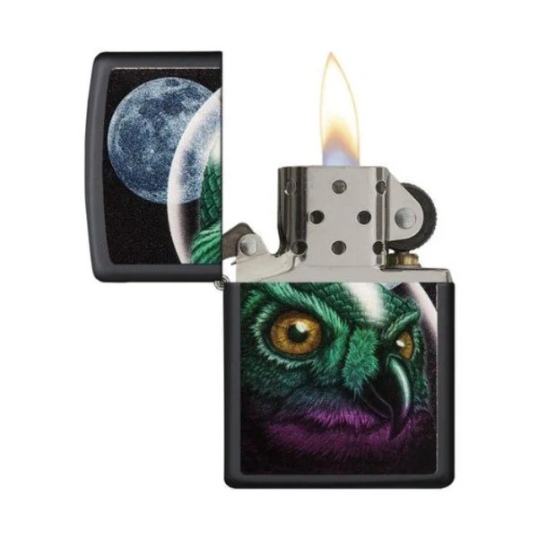 Zippo Space Owl Design Black Lighter - Image 2
